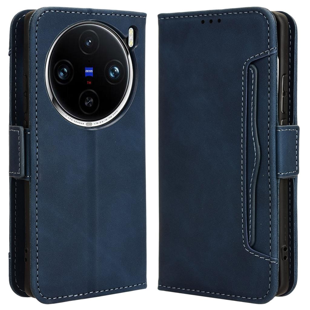 For vivo X100 Pro 5G Case Wallet Leather Phone Cover with Multiple Card Slots