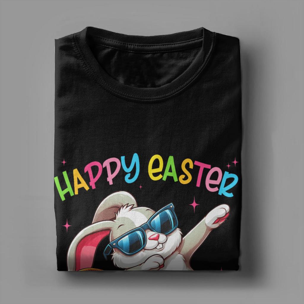 Funny Dabbing Bunny Easter Happy Easter T Shirt for Men Cotton Leisure TShirts Crew Neck Tees Short Sleeve Tops Gift Idea