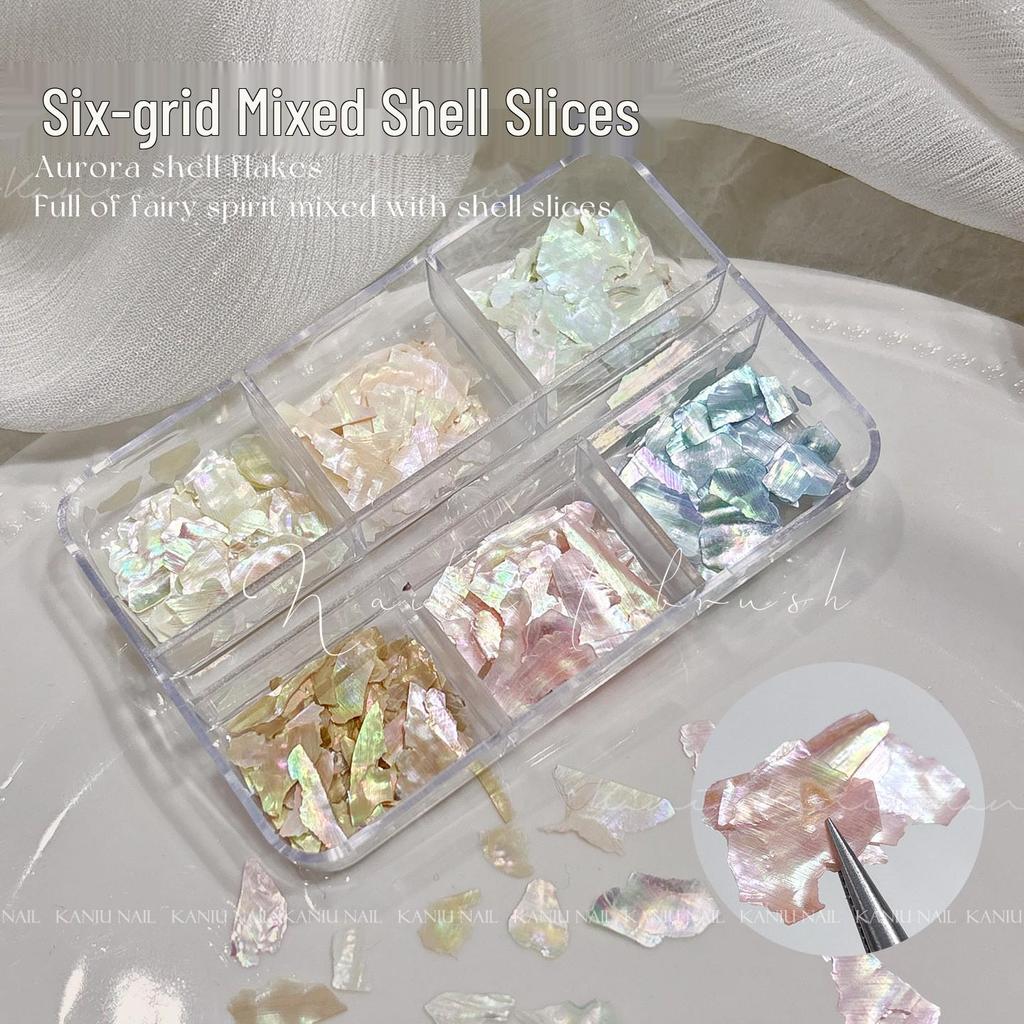 Ultra-Thin Natural Mica Shell Nail Art Decorations with Large Mother-of-Pearl Pieces