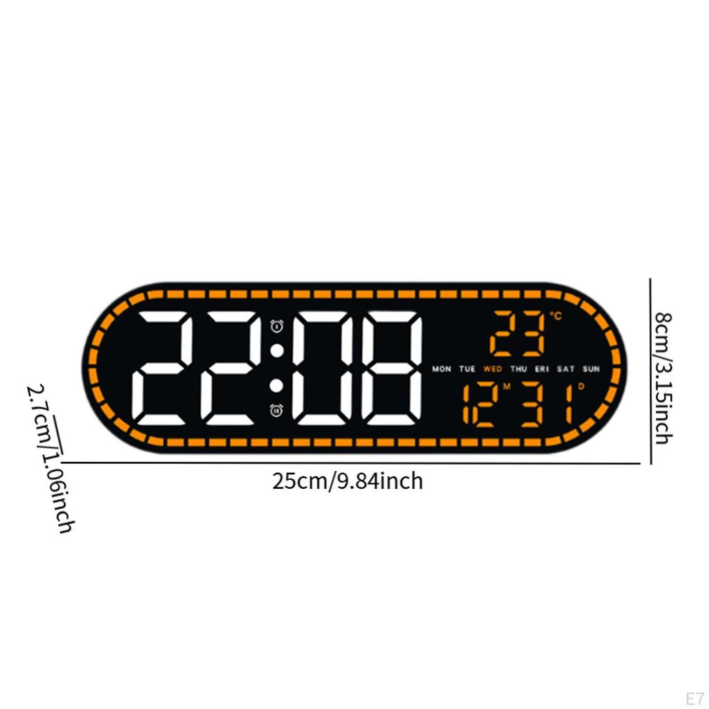 Digital Alarm Clock Date/Time/Week Silent Portable Household LED Wall Electronic Clocks for
