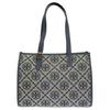 T Monogram 32 Classic Logo Print Zipper Tote Bag Women Tote Navy-Blue 147584-405