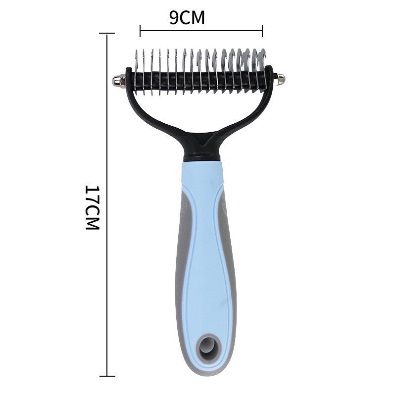 Dog Deshedding Brush Professional Pet Hair Knot Remover Non-slip Handle Grooming Tool for All Breeds Home & Salon Use