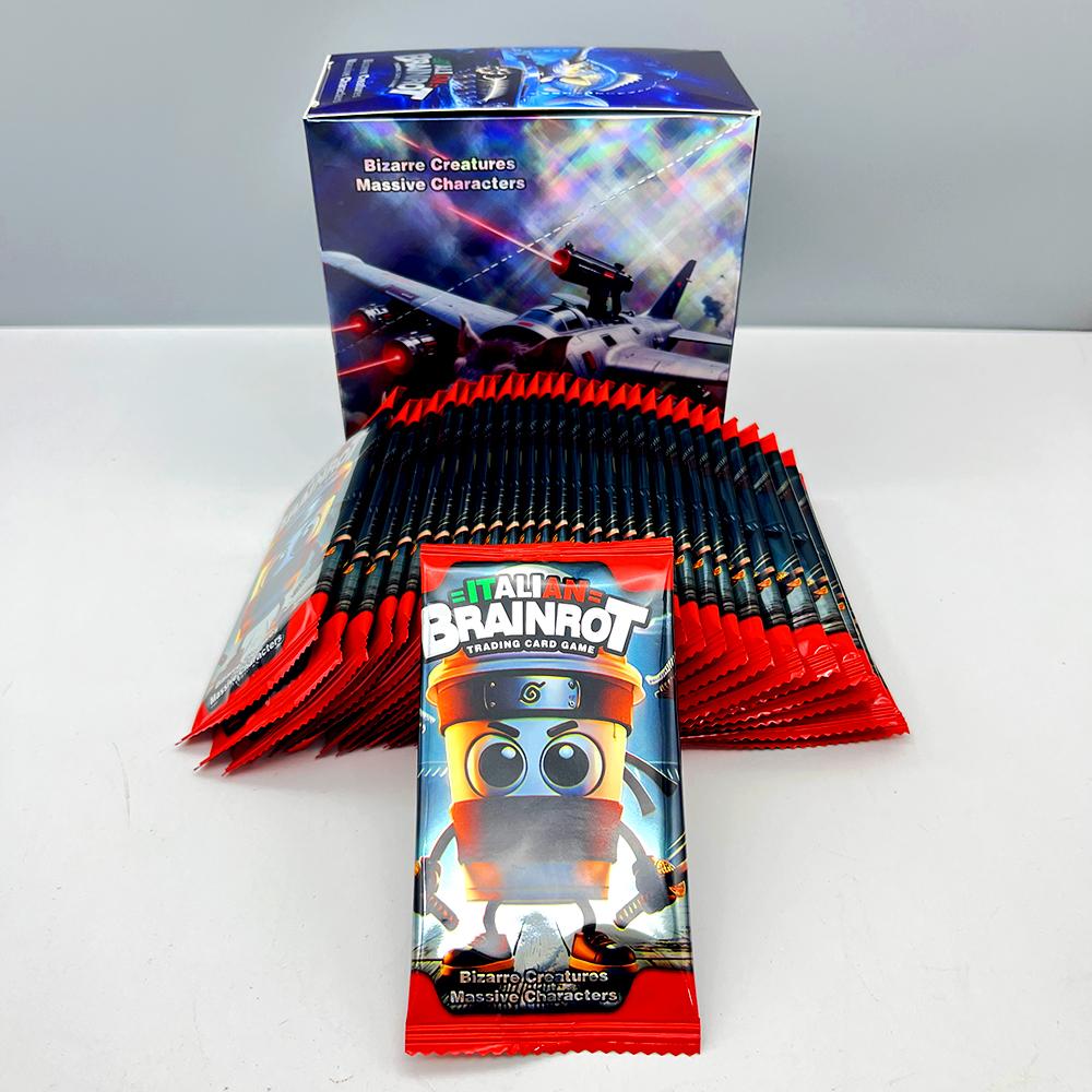 150Pcs Tralalero Tralala Italian Card Game Collection Anime Characters Flashcards Brainrot Set Educational Toys For Kids Party