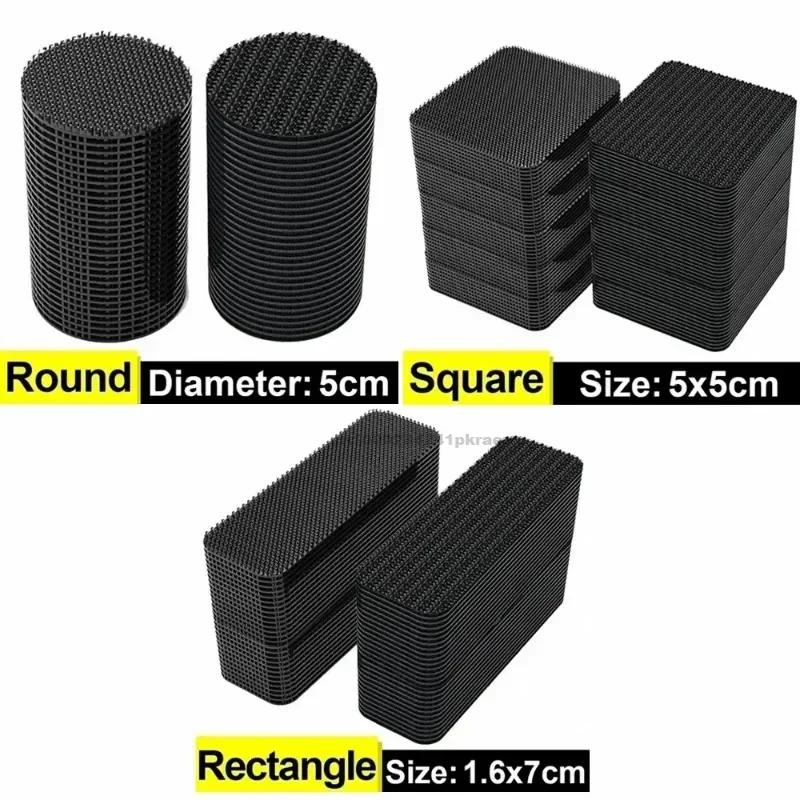 Strong Carpet Fixing Stickers Self-adhesive Touch Fastener Grip Tape Black Pad Double Faced Mat Fixed Patch Home Floor Anti Skid
