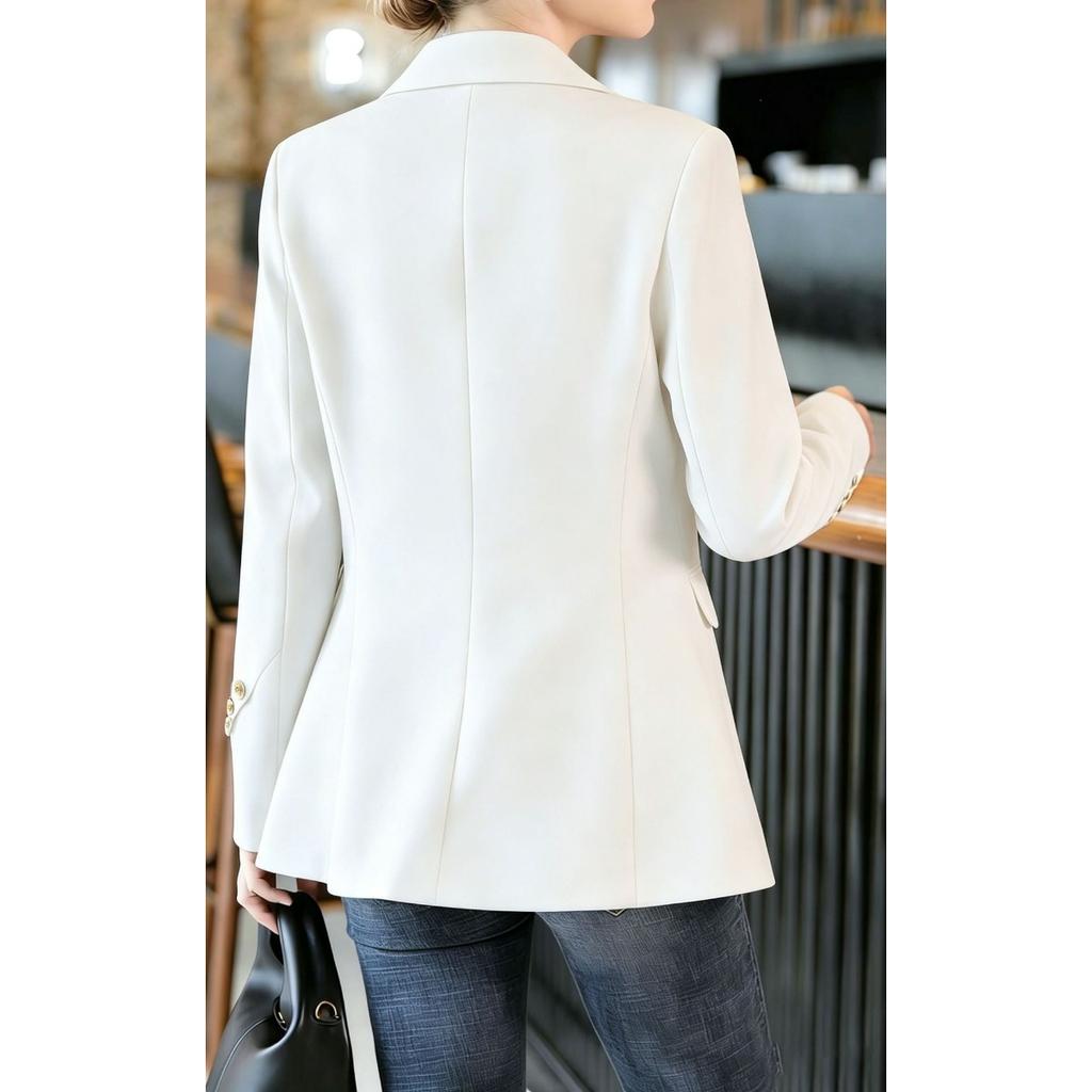 Women's Blazer, Casual Slim Fitted Suit Jacket, High-end Short Blazer for Petite Women, Spring Autumn Outerwear
