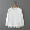 Women's Plus Size Lace Hem Hoodie Sweatshirt - Spring 2026 Chubby Girl Long Sleeve Casual Top