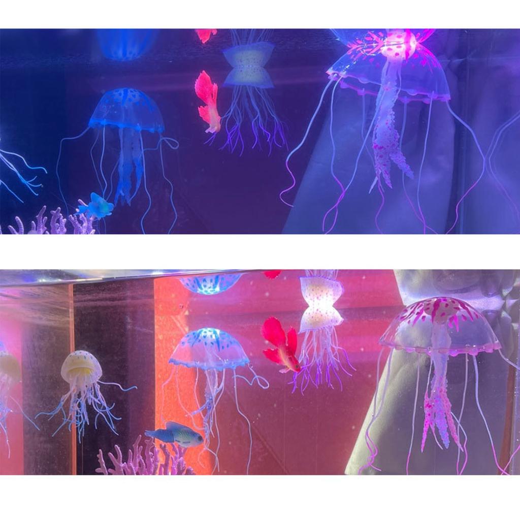 Petite Méduse Simulée Matériau Silicone Sans Odeur Décoration Paysagère pour Aquarium