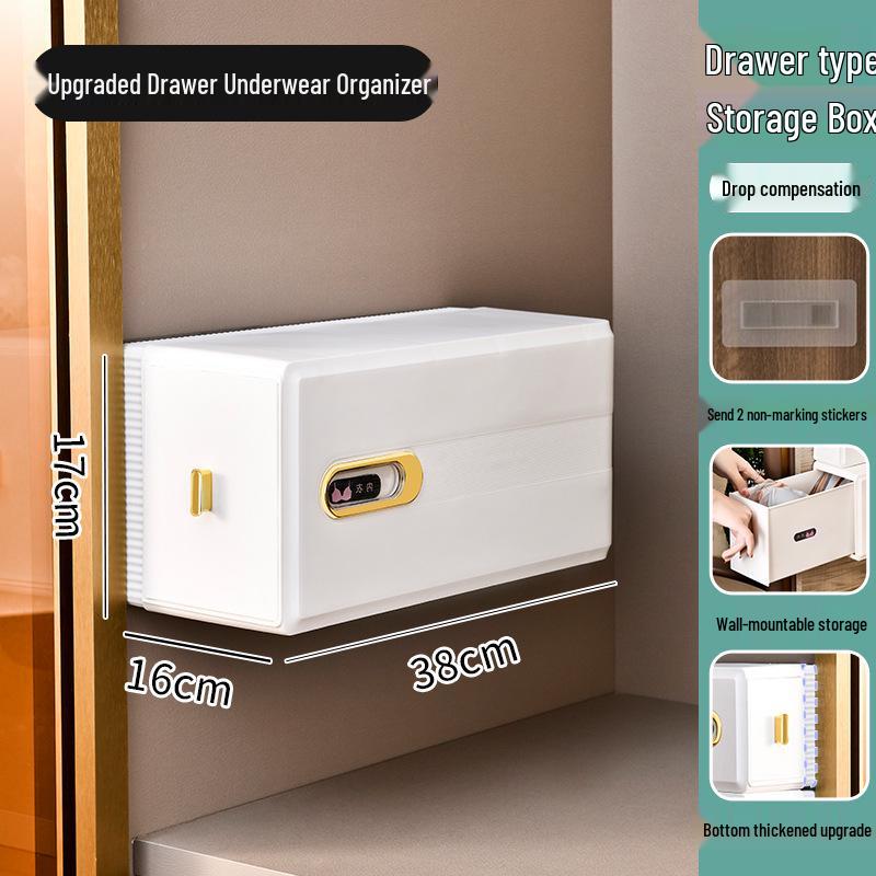 Wall-Mounted Sock & Underwear Organizer: Drawer-Style, Grid Design, Space-Saving Solution