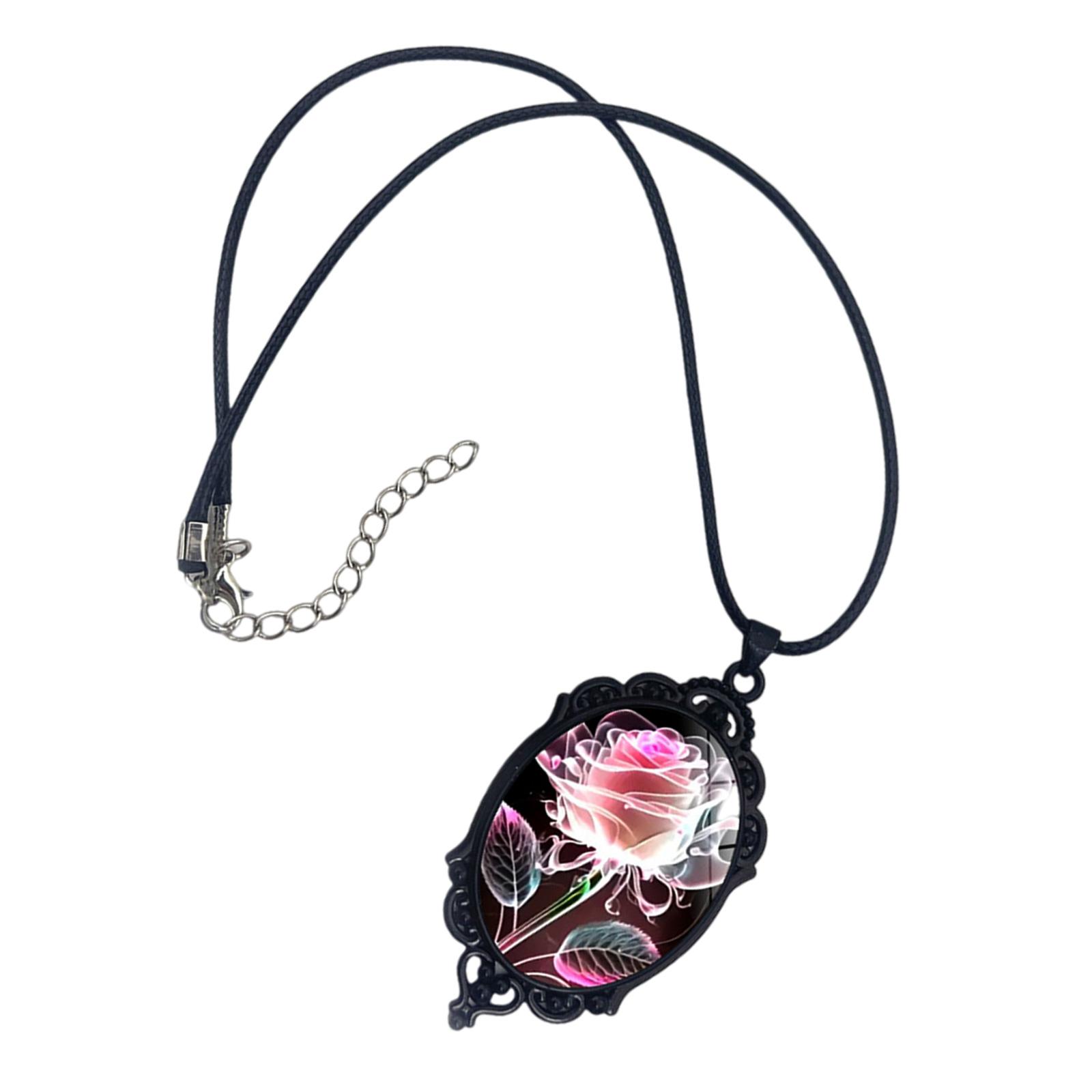 

Элегантное ожерелье из настоящего шнура из роз с покрытием, кулон из шнура, ювелирные изделия, подарки для женщин, на годовщину, день рождения, Рождество