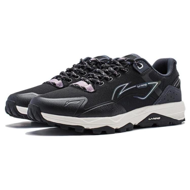 Li Ning Cushioning Slip Resistant Abrasion Resistant Low top Running Shoes Women's Black ARNT012-2