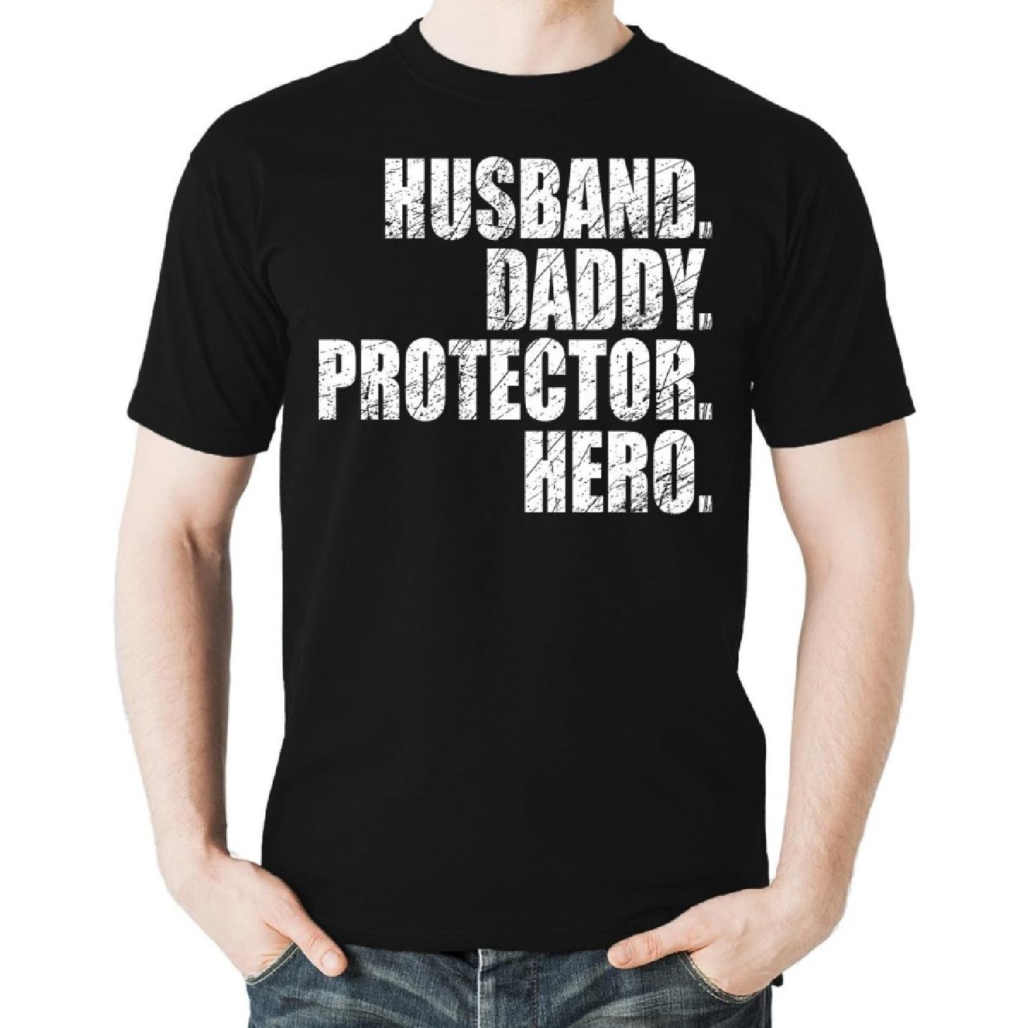 Witty Fashions Husband Daddy Protector Hero, Gift for Dad, Fathers Gift Men s Shirt S
