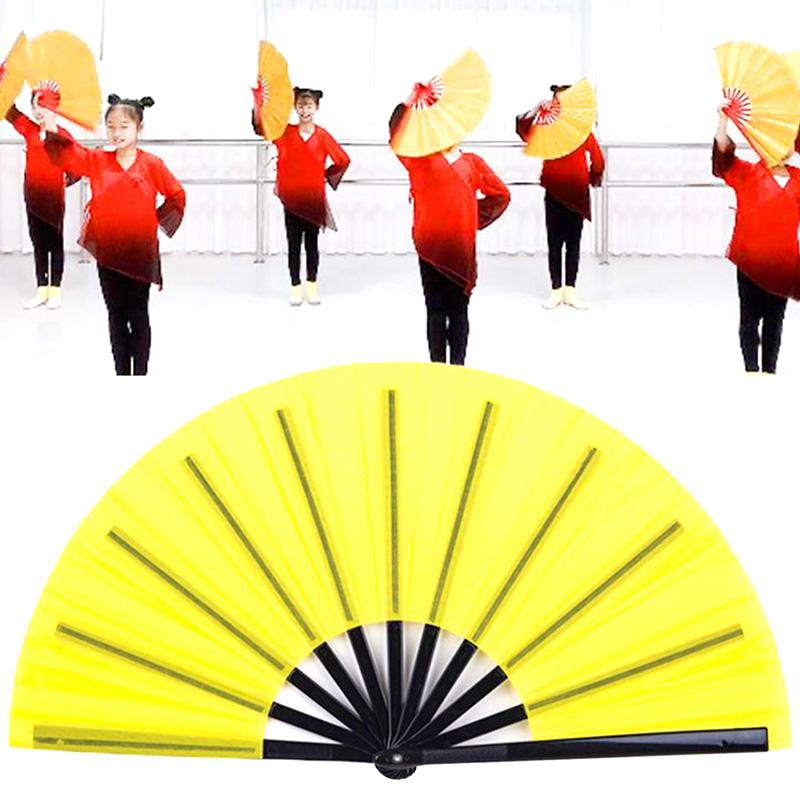 Ventaglio Pieghevole Rosso Kung Fu Tai Chi Ventaglio Classico Monocolore per Danza e Performance Ventaglio in Osso di Plastica Stile Cinese per Esercizi Mattutini