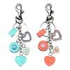 Charm Floral Keychain With Heart Pendant Alloy Construction Soft Leather Finish Thoughtful Gift for Special Occasions