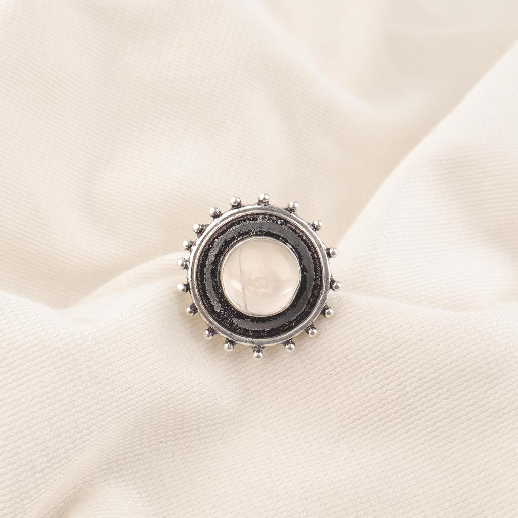 Rose Quartz Gemstone Jewelry, Handmade Silver Ring, 925 Sterling Silver Spiritual Ring, Boho Jewelry Gift For Grandma