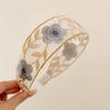 Elegant Chiffon Embroidery Flower Hairband For Women Sweet Hair Decorate Headband Hair Hoop Band Hair Accessories