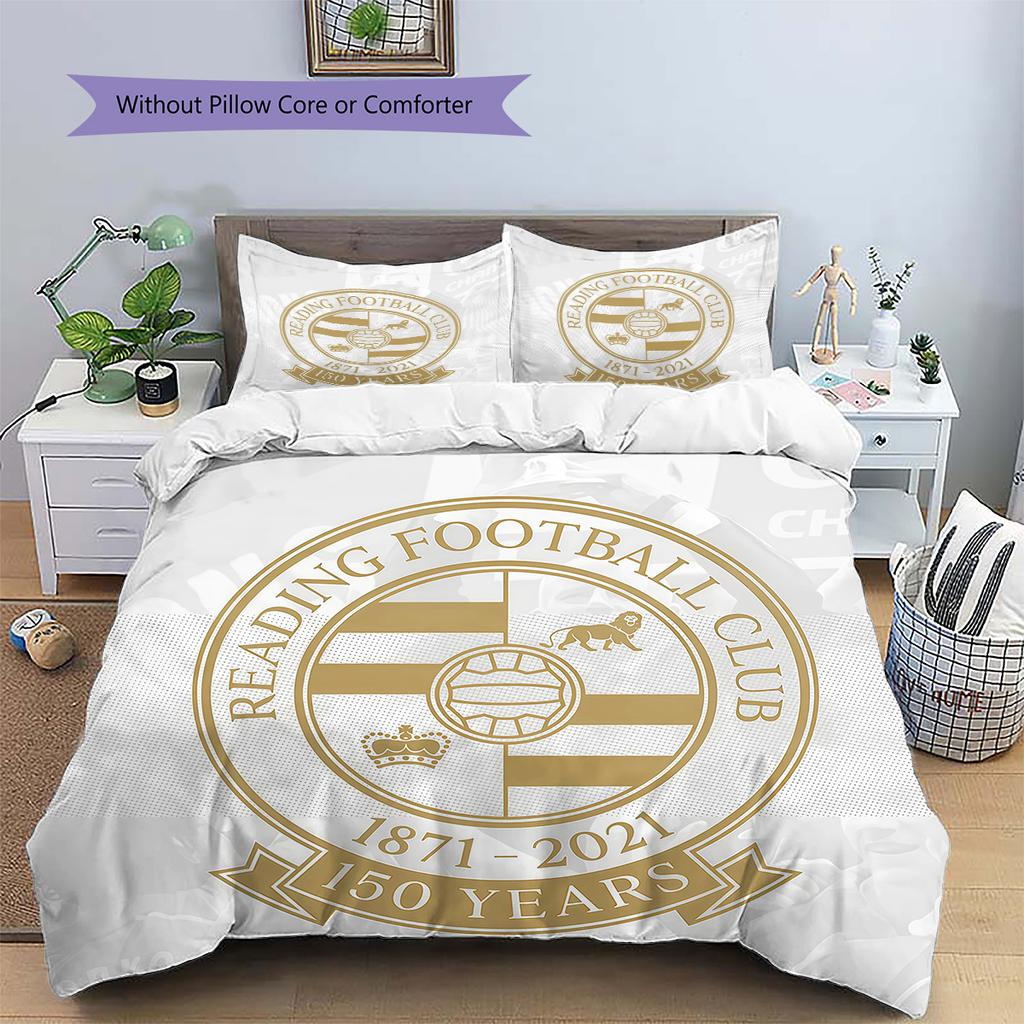 Reading FC Pattern Bedding Quilt Set  Home Decoration  Gift (1 * duvet cover + 2 * pillowcase  without core)