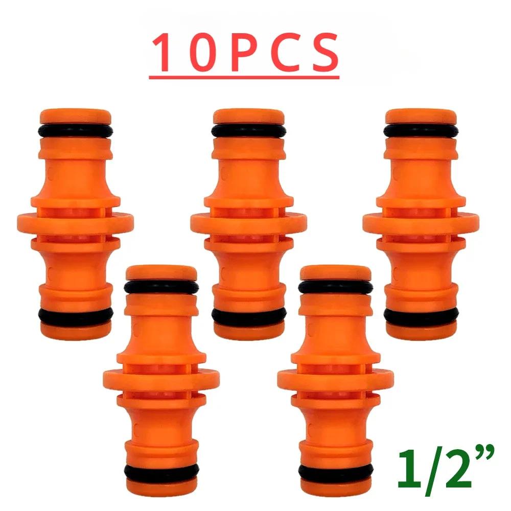 5PCS Joiner Repair Connector Coupling 1/2'' Garden Hose Tubing Fitting Pipe Quick Drip Irrigation Watering System for Greenhouse