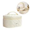 Fashion Cotton Makeup Bag Storage Organized Spacious Beauty Case With Zippered Quilted Cosmetic Bags