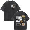 Christian Religious Jesus Forgive Them Father Bible Verse Vintage Acid Washed Tshirt Men Fashion Oversized T Shirts Streetwear