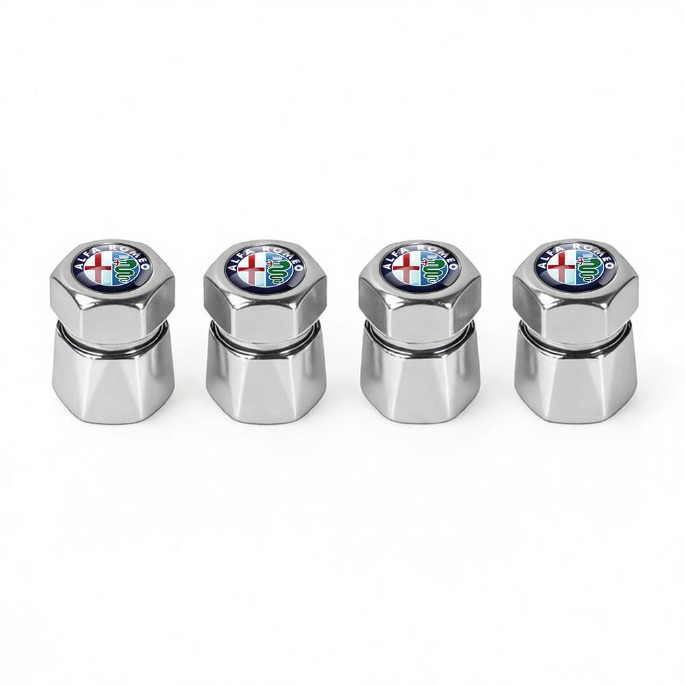 DYSA7 4Pcs Car Wheel Tire Valve Caps Dust Proof Cover Decoration For Alfa Romeo Giulia Giulietta 159 147 156 MiTo Stelvio Accessories