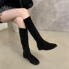 Women Knee High Boots Fashion Round Toe Long Boot Flat Heels 2026 Autumn Fashion Retro Outdoor Womens Boots Plus Size 35-39