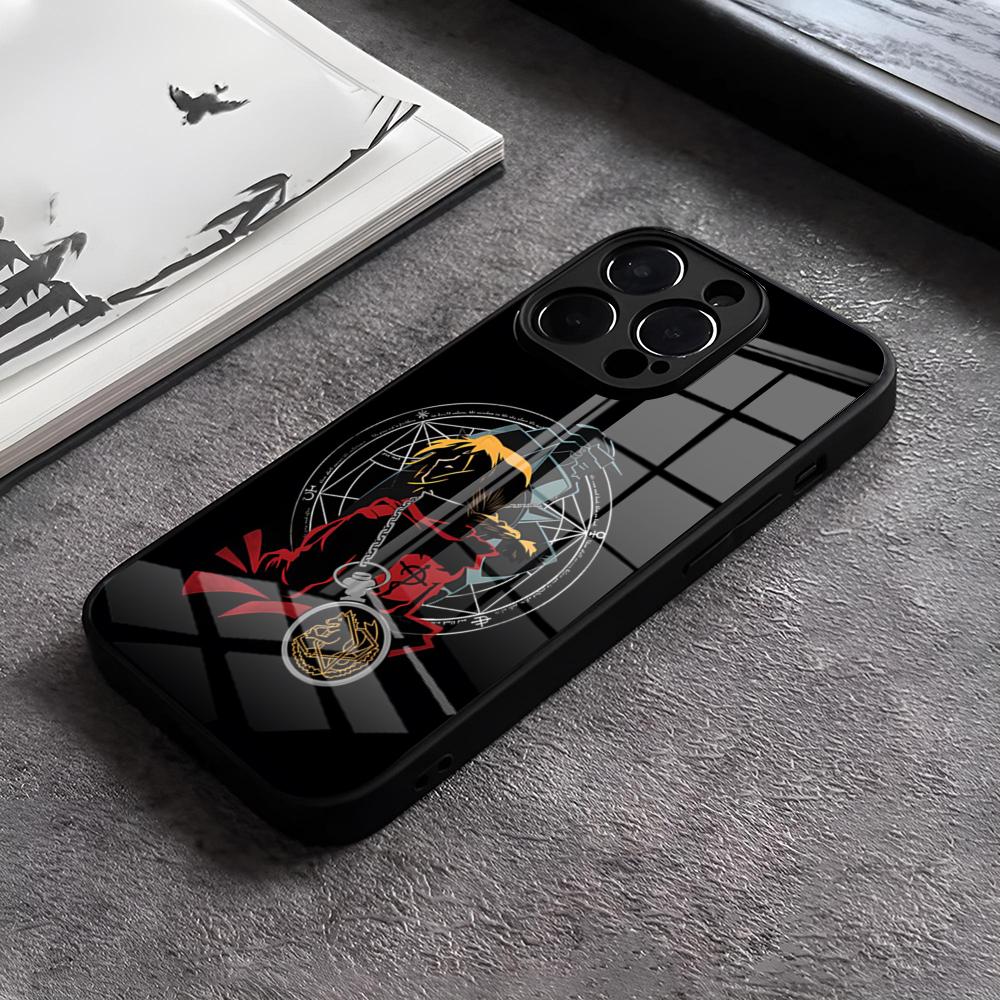 

Full Metal Alchemist Brotherhood Phone Case For IPhone 17 15 Pro Max 12 16 14 Plus 11 13 Pro X XR XS 7 8 Plus SE Glass Cover iPhone16Pro