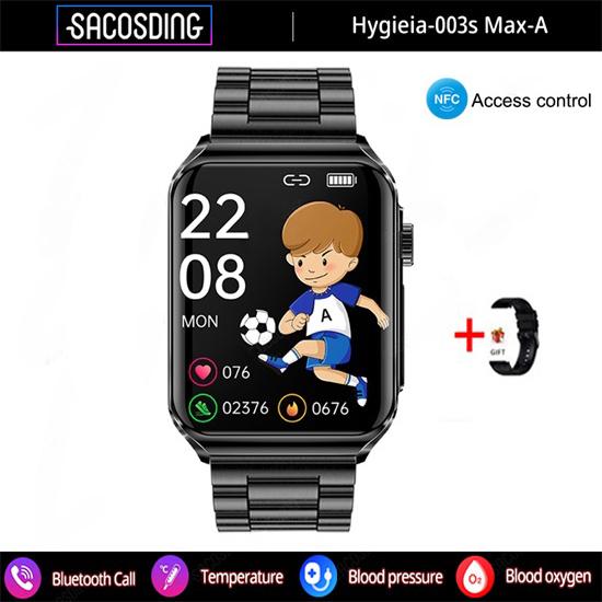 SACOSDING Hygieia-003s Max-A Bluetooth Call Smart Watch 320*380 HD 1,85 palcový displej EKG+HRV+NFC Multifunkční sportovní hodinky IP67 Vodotěsné chytré hodinky