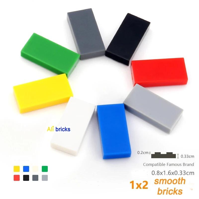 50g/186PCS 3069 Tile 1x2 Building Blocks Smooth Surface Moc Loose Parts Compatible with Bricks Children Educational Toy
