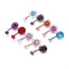 14g 5/10mm Zircon Bohemian Belly Button Ring Navel Piercing Jewelry Wedding Internally Threaded Stainless Steel Women's Body