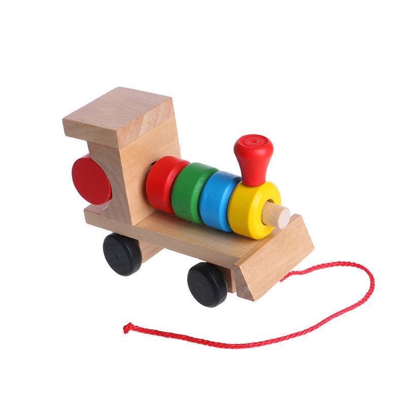 Delightful Kids Developmental Toys Train Truck Wooden Geometric Blocks Baby Educational Toy