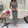 European and American Cross-border Striped Knitted Dress, New Sleeveless Casual Daily Slim Dress for Women In Summer 2026