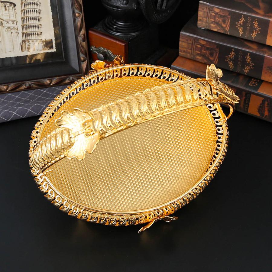 Quadratische europäische exquisite tragbare Obstschale, hochwertige leichte Luxus-Heim-Couchtischdekoration, Obstkorb mit großer Kapazität