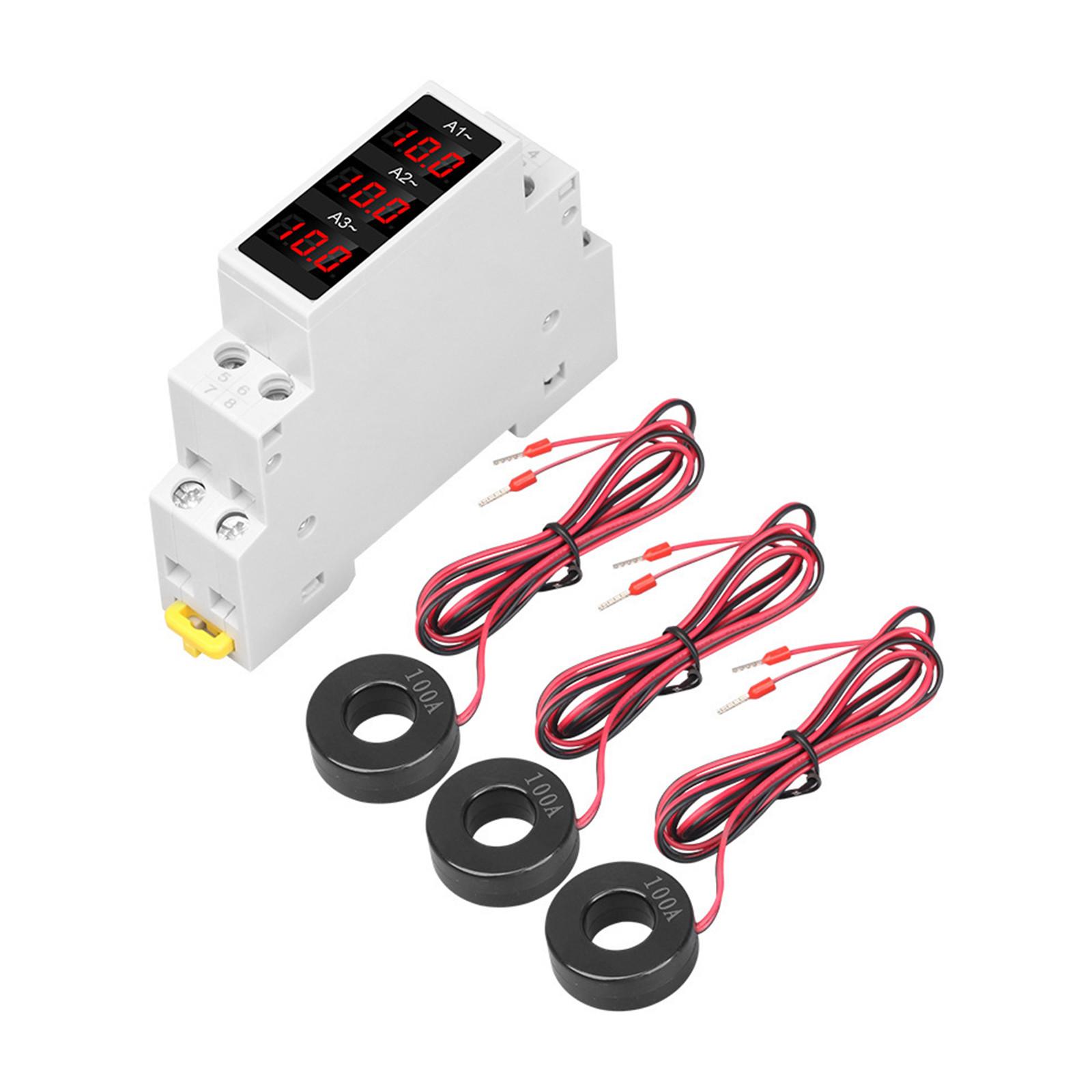 

Направляюча шина Трифазний вольтметр змінного струму Модульний прилад Індикатор Цифровий дисплей Детектор Світлодіод One Size білий