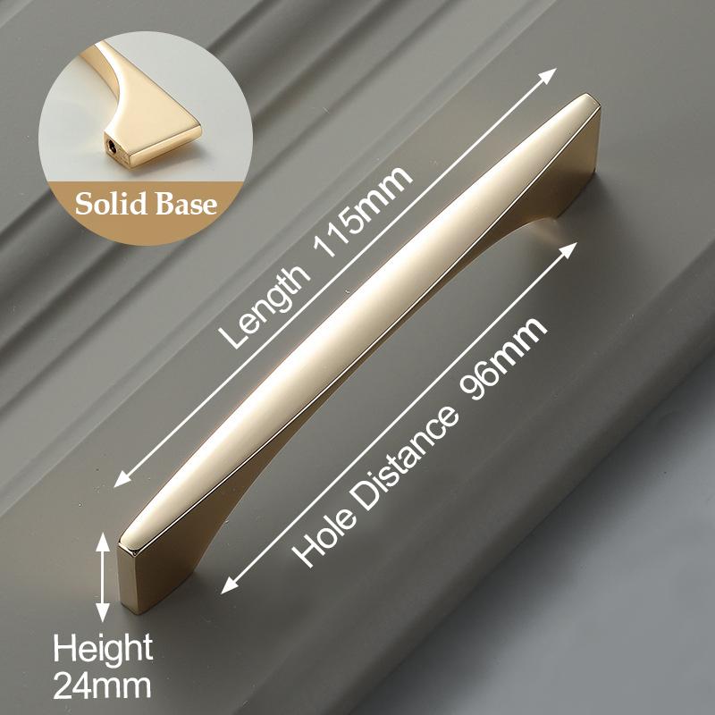 KAK Zinc Alloy Bright Gold Cabinet Pulls Light Luxury Stylish Kitchen Handles for Furniture Drawer Knobs Cabinet Hardware