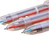 Multicolor Non-Leaking Push-Button Ballpoint Pen for Students - 6 Transparent Colors