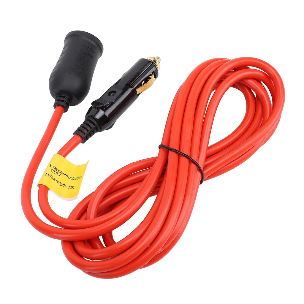 12V 24V Prodlužovací kabel zapalovače cigaret 11,8FT 18AWG 120W 15A Heavy Duty Zástrčka samec na samici