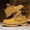 Vintage Men Platform Ankle Boots Autumn Winter British Chelsea Leather Boots Outdoor Non Slip Warm Casual Work Boot Botas Hombre