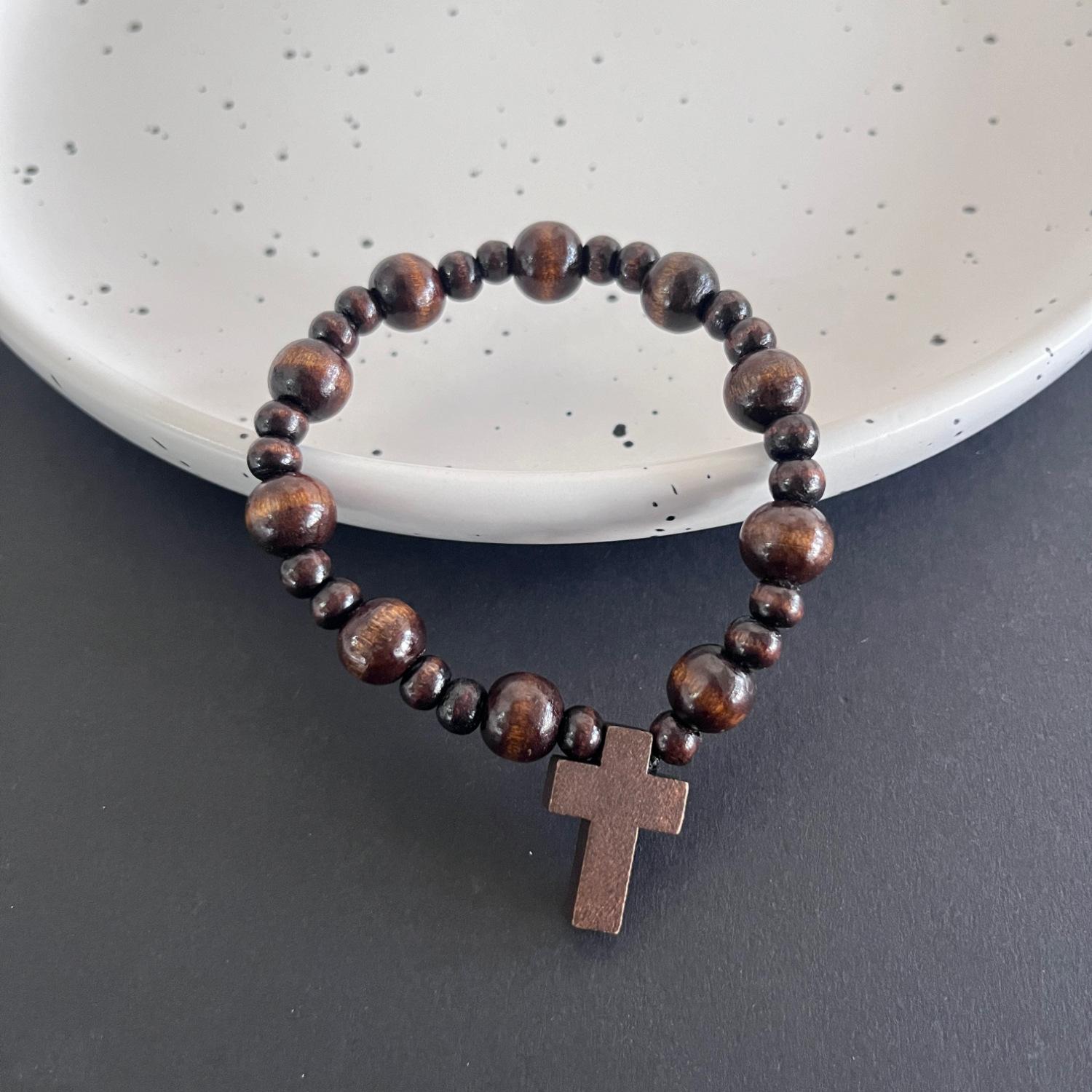 JYL TS Bracelet Couple Cross  Beaded Strengthens Commitment & Shared Faith N423