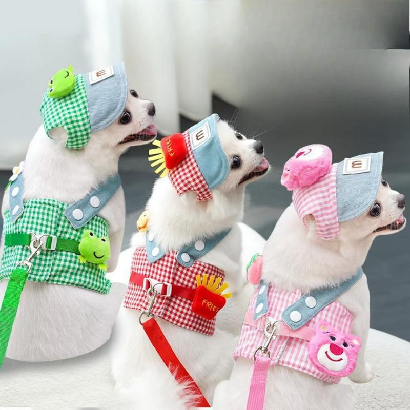 Dog Four-season Pet Chest and Shoulder Straps, Leash Sets, Dog and Cat Pet Clothes, Dog Supplies, Outdoor Compartments