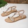 Large Size Fish Mouth Sandals 2025 Summer New Open-toed Beach Sandals Flat Comfortable Bohemian Style
