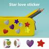 2 Rolls 2.5cm Shining Colorful Star Heart Shaped Star Stickers Self-Adhesive Waterproof Glitter Decals Teachers Parents Kids Reward Stickers