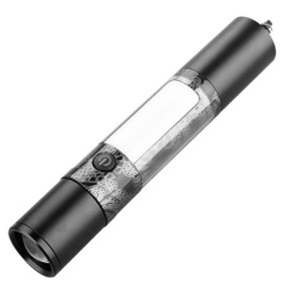 

Waterproof Magnetic Zoom Torch USB Rechargeable Bike Light LED Flashlight with Hook for Outdoor Style 1 Black