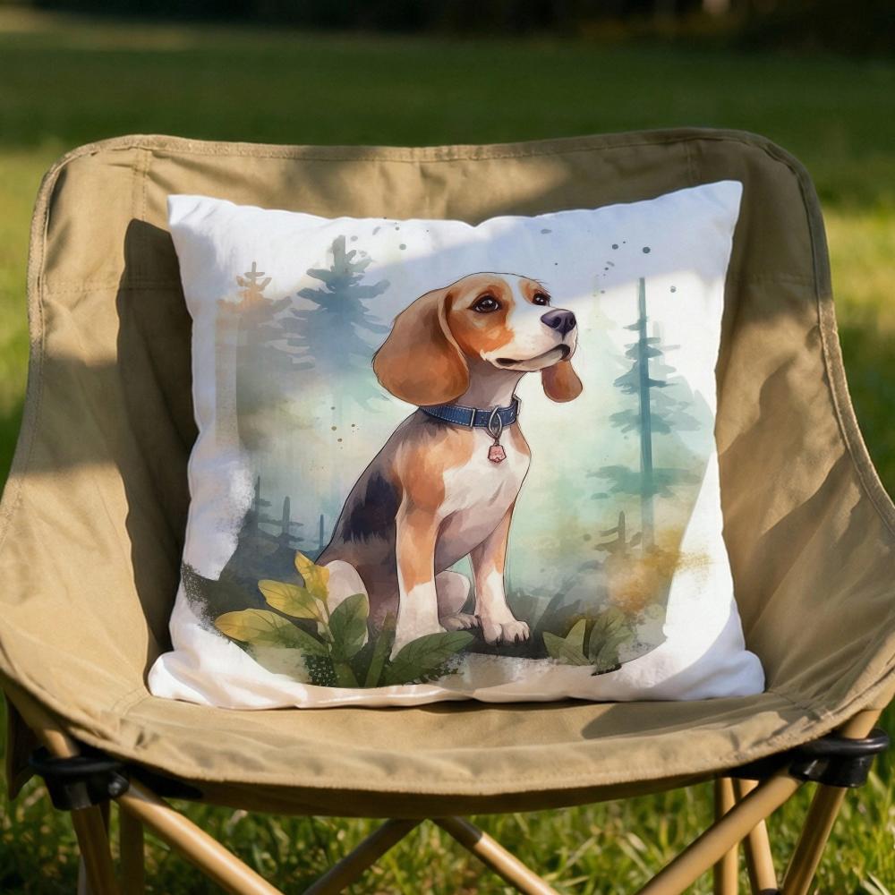 Cute Beagle Pet Dog Cushion Cover Soft Reversible Durable Pillow Cover MultiScene Use for Home Car Daily Comfort
