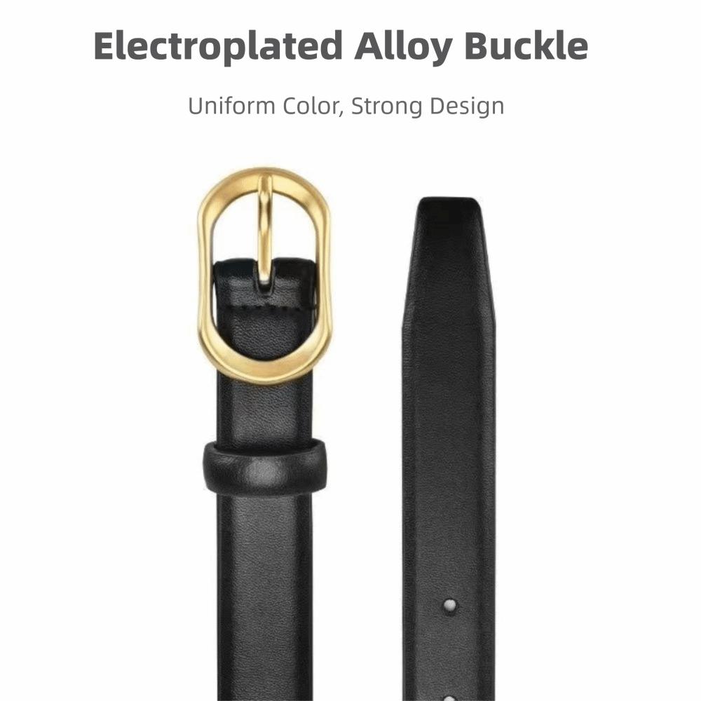 Adjustable Ladies Thin Soft Waistband With Gold Buckle Jeans Belt  Casual Wear