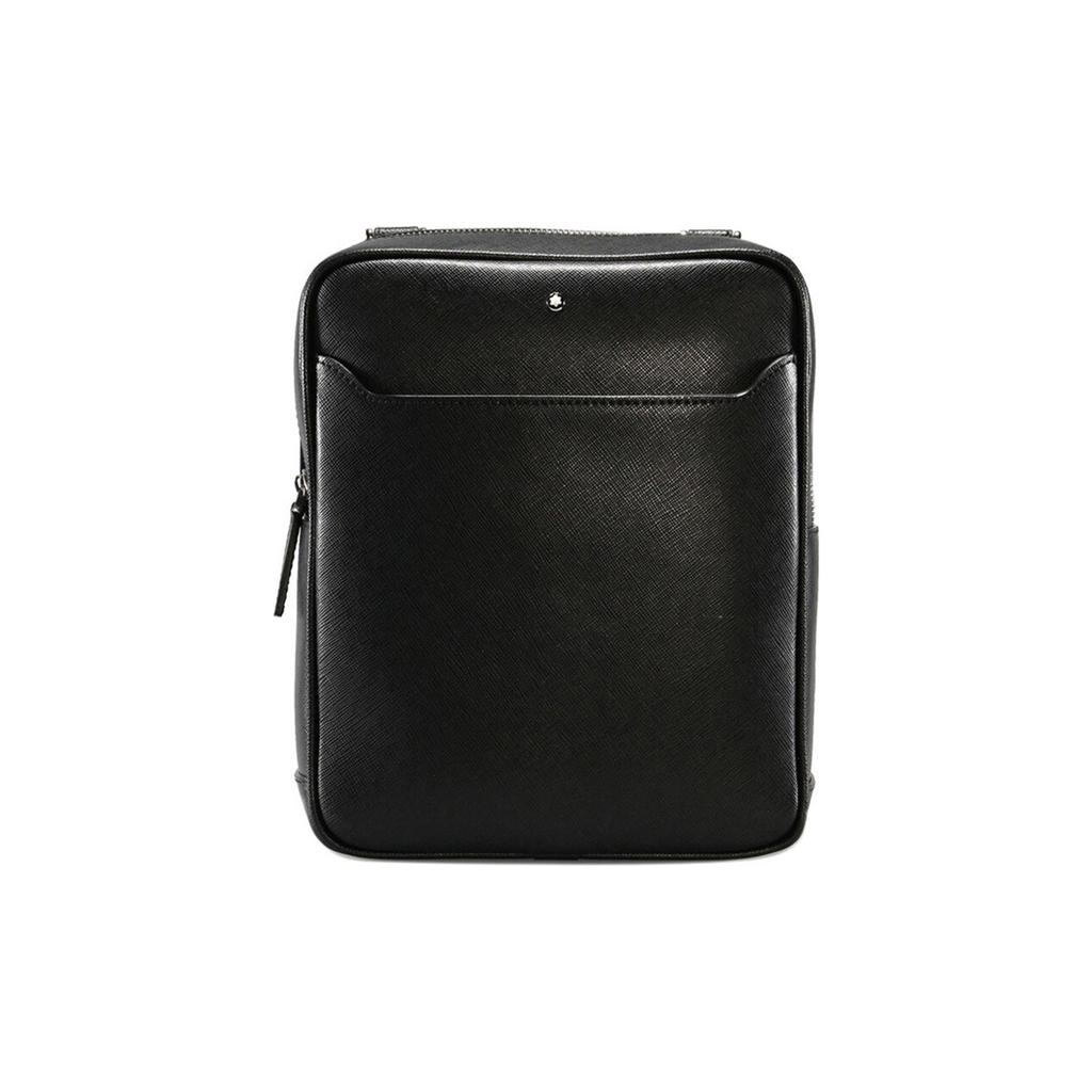 Montblanc Zipper Closure Leather Shoulder Crossbody Bag Men Bags Black 113189