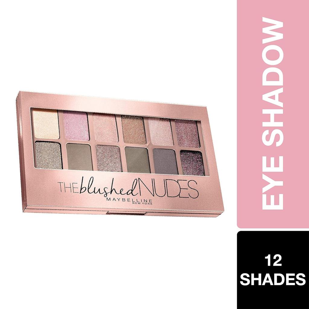 Maybelline Палетка теней для век New York 12 растушевываемых оттенков Матовые и сияющие цвета The Blushed Nudes 9 г