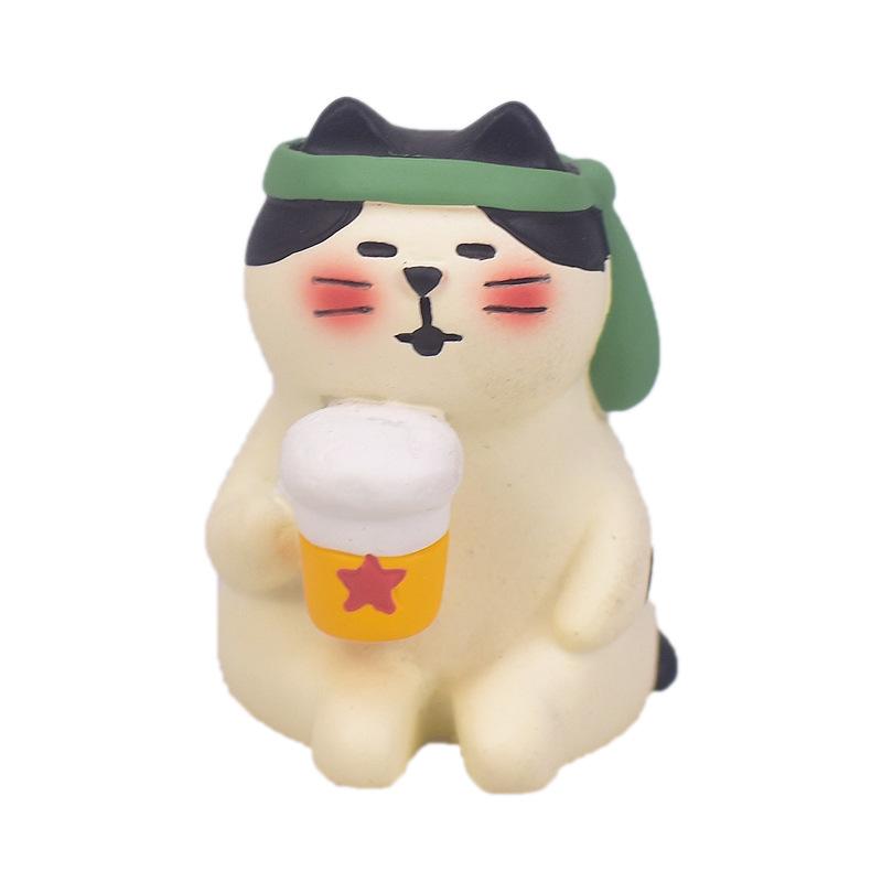 Zakka Travel Cat Cherry Blossom Appreciation Party Mount Fuji Cat Ornament Shooting Props Miniature Resin Small Ornament Gift
