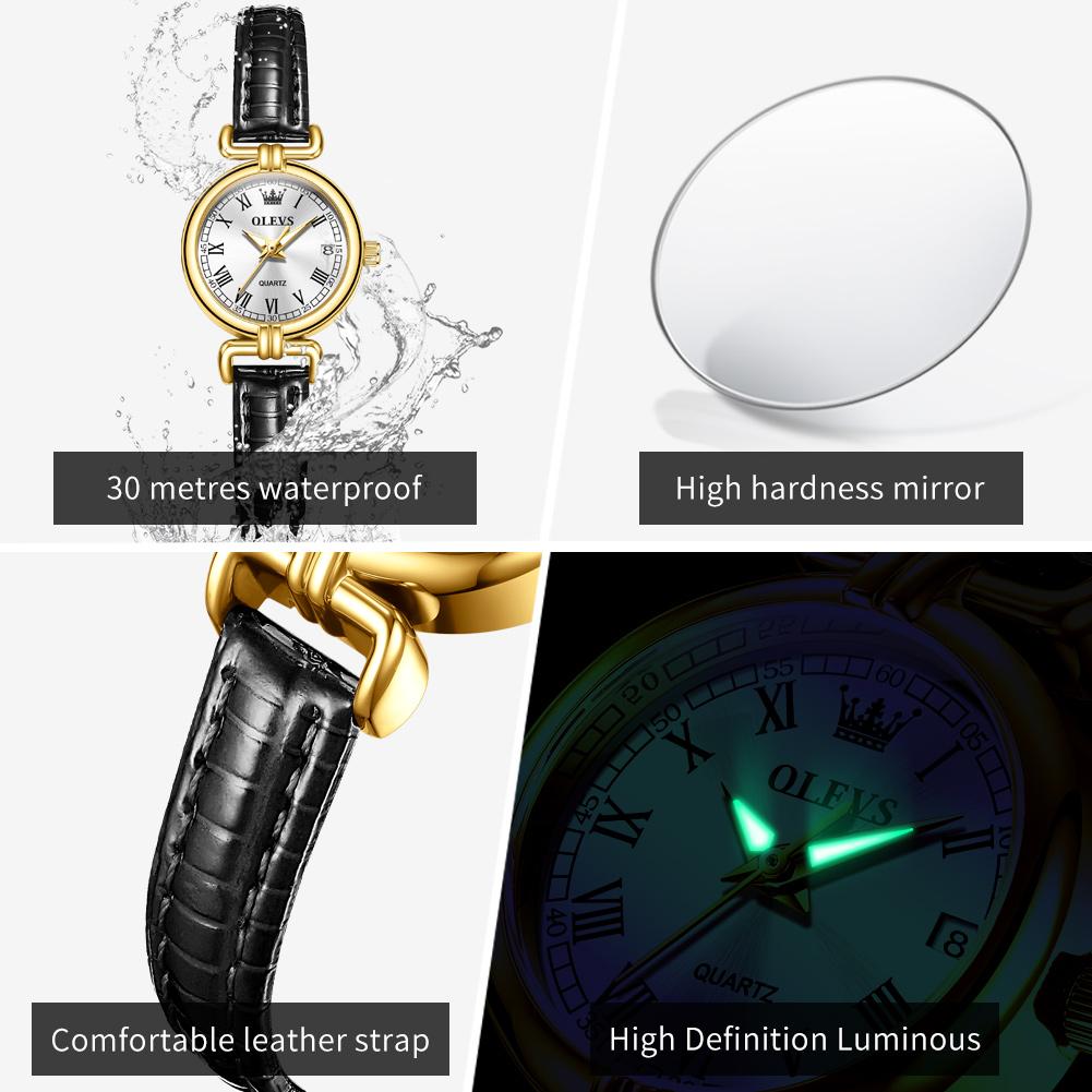 OLEVS brand watch retro belt small gold watch waterproof quartz watch women's watch 5645
