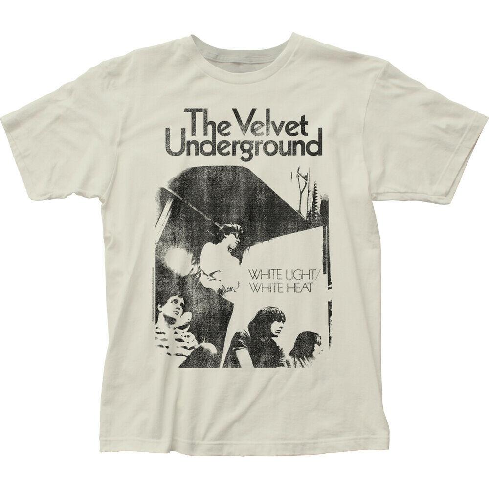 

Белая светло-белая теплая футболка из джерси Velvet Underground унисекс, футболка унисекс