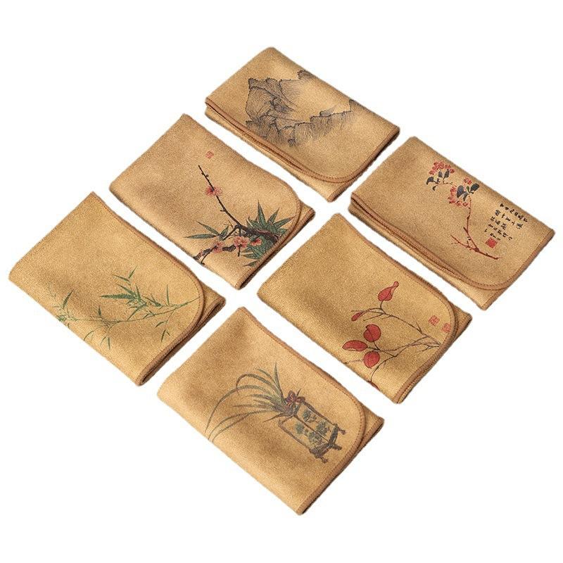 Prosop de ceai pictat Cârpă absorbantă Îngroșat Curățare masă Pânză de ceai Bumbac Casnic Bucătărie Cârpă de curățat Prosoape pentru curățat vase